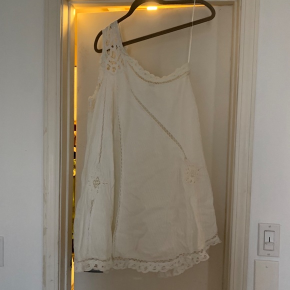 FREE PEOPLE white lace one shoulder dress - Picture 5 of 5